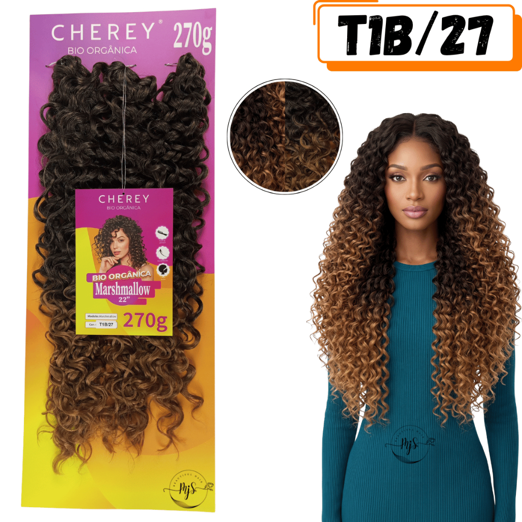 Cabelo Cacheado Bio Organico Marshmallow 270g Fibra Premium Crochet Braids