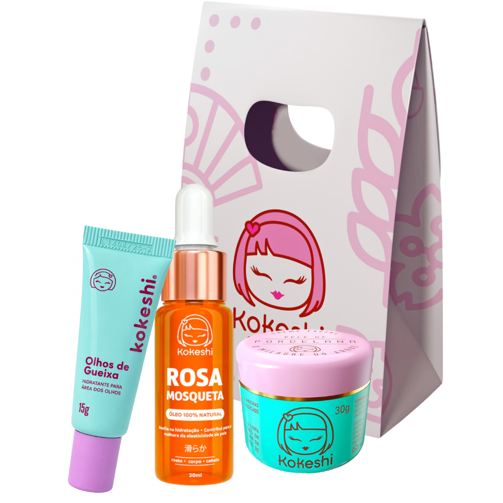Kit Renovadores Kokeshi Pele Porcelana Óleo de Rosa Mosqueta