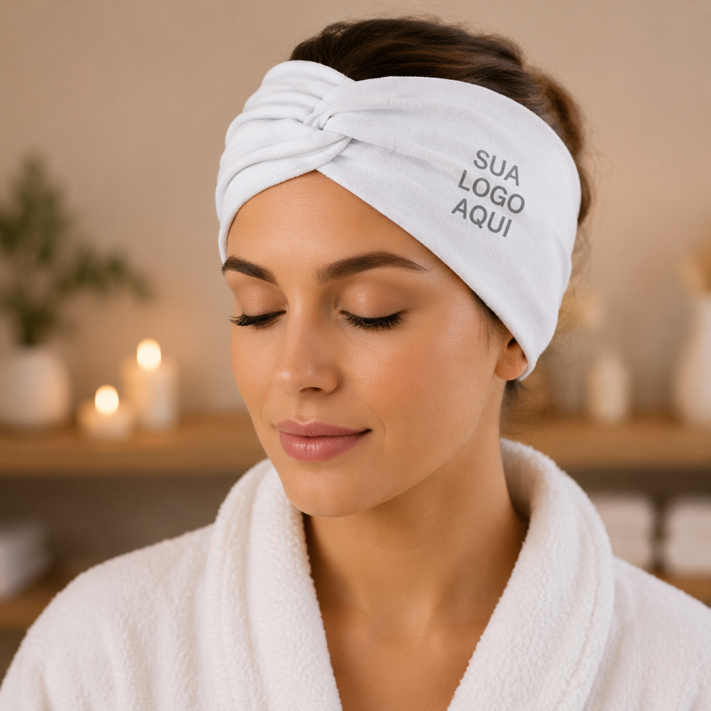 Turbante Personalizado Profissional | Com Sua Logo | Ideal para Estética, Spa e Clínica