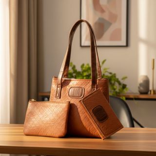 Bolsa Feminina Kit 3 Peças Mini Tote Casual + Carteira + Necessaire em Oferta na Shopee