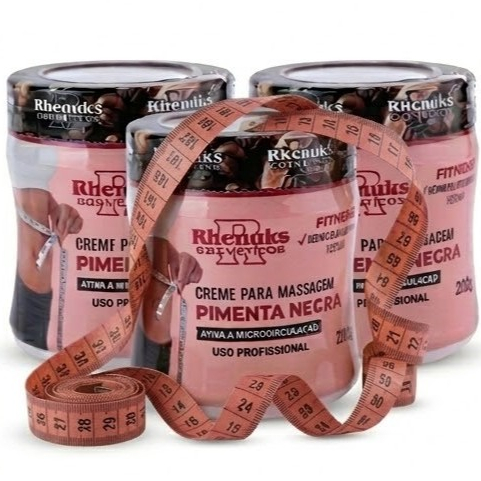 Gel Redutor de Medidas Pimenta Negra  200g – Reduz Celulite, Estrias e Flacidez.