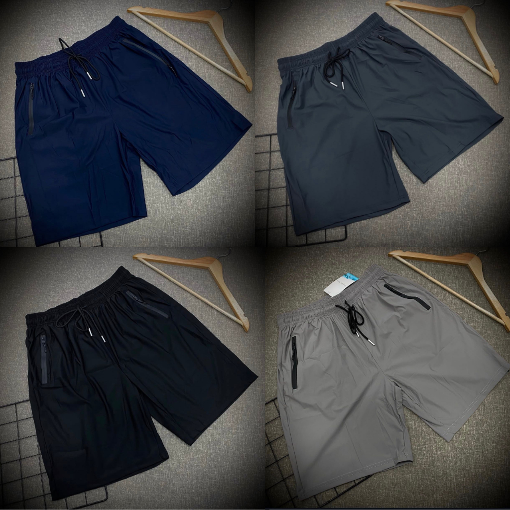 Bermuda Short Praia Dry-Fit Alto Padrão Bolso Zíper Masculino Academia Casual Treino Fitness Secagem Rápida