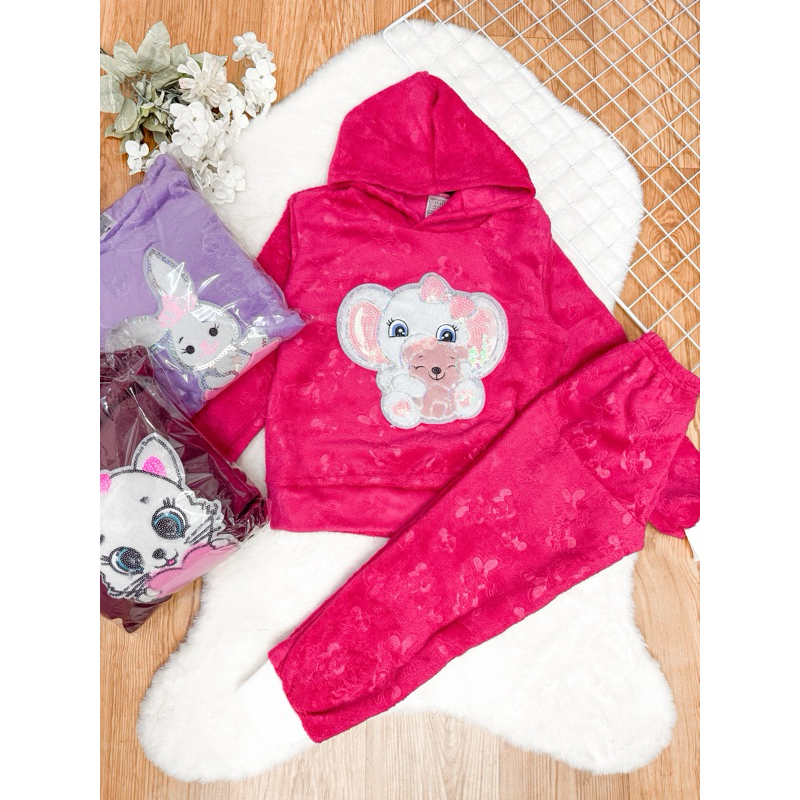 CONJUNTO DE FRÍO ULTRASOFT  PARA MENINA moda infantil Inverno 2 ao 10 anos (ESTAMPAS VARIADAS) em Oferta na Shopee