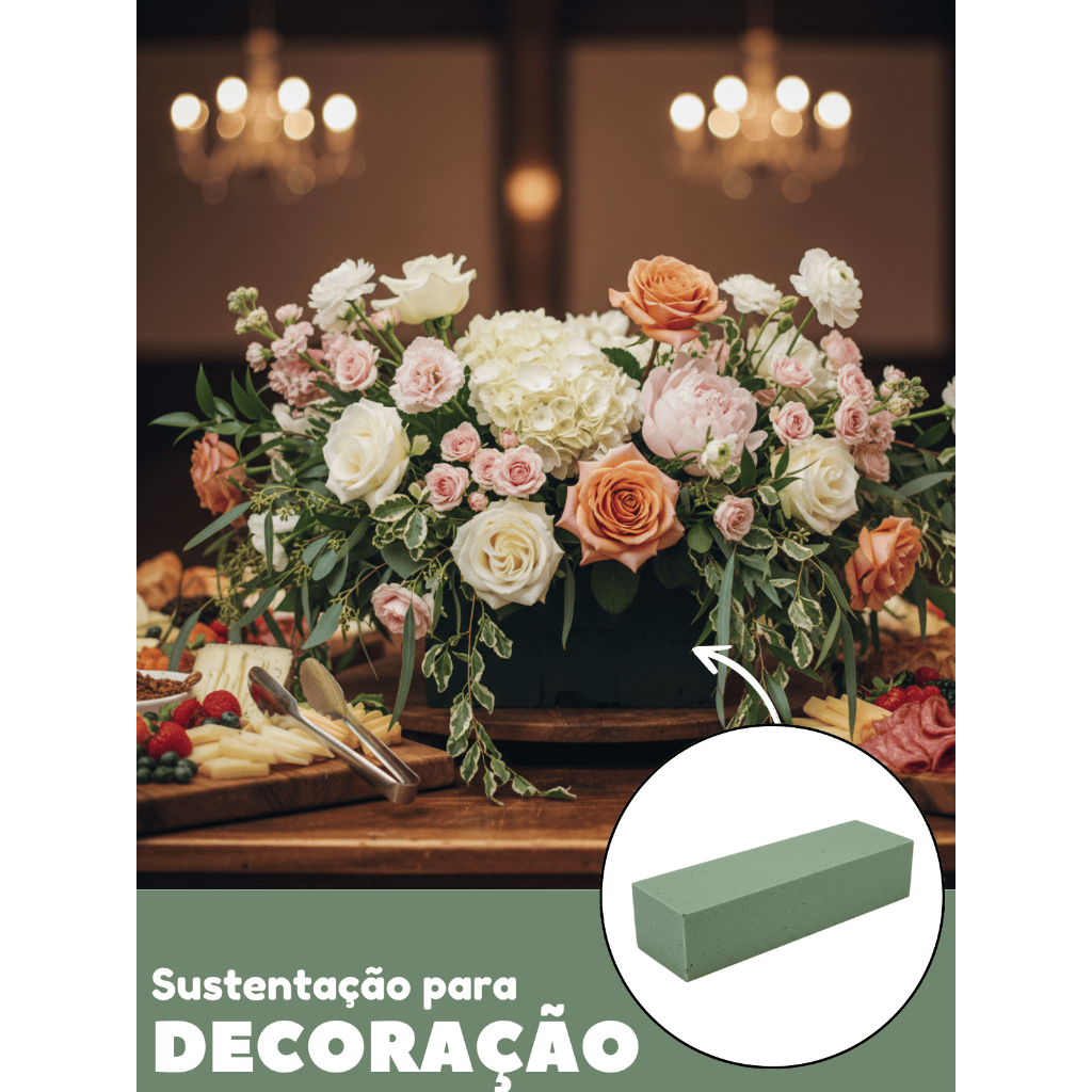 Espuma Floral Florais Flores Caixa 24 Uni E Plantas Tijolo Esponja  Arranjos Peças Decoração Fenólic