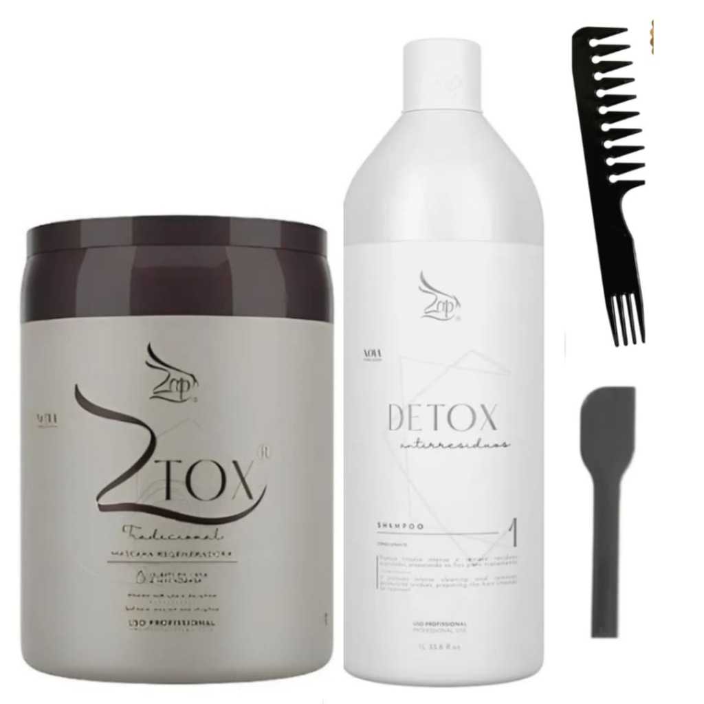 Kit Zap Shampoo Detox 1litro + Ztox BTX Máscara Regeneradora 950g