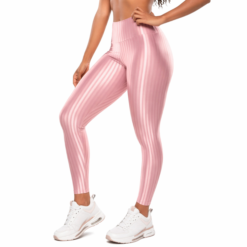 Calça Legging 3D Premium Canelada Cintura Alta Compressão Modeladora Fitness Academia Trein Feminina