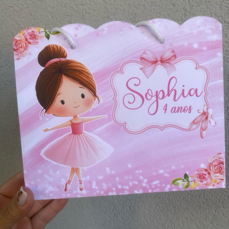 ENVIO RÁPIDO| Sacolinha Bailarina Rosa, Lembrancinha aniversário Bailarina, Sacola de Papel, Caixinha Bailarina, sacola