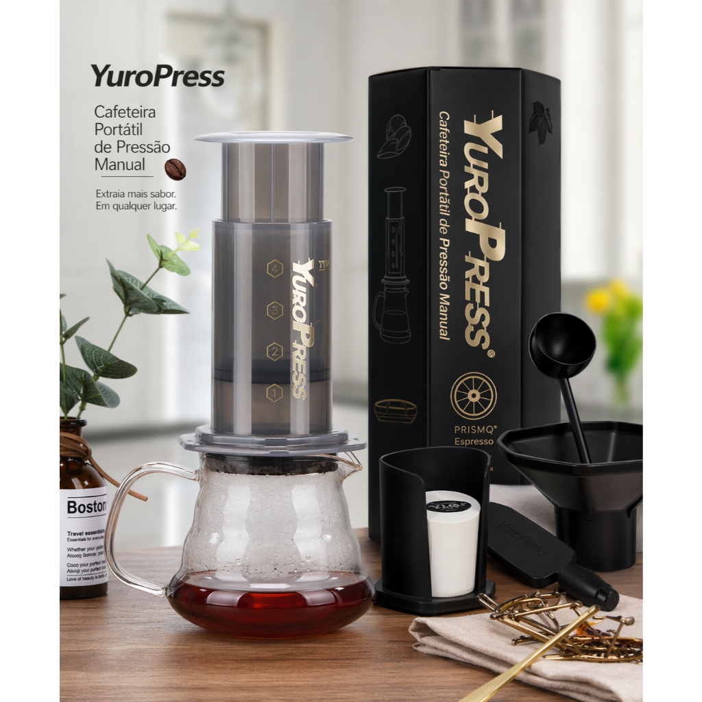 Cafeteira Manual Portátil Espresso Prensa Café Extração Pressão Compacta Viagem