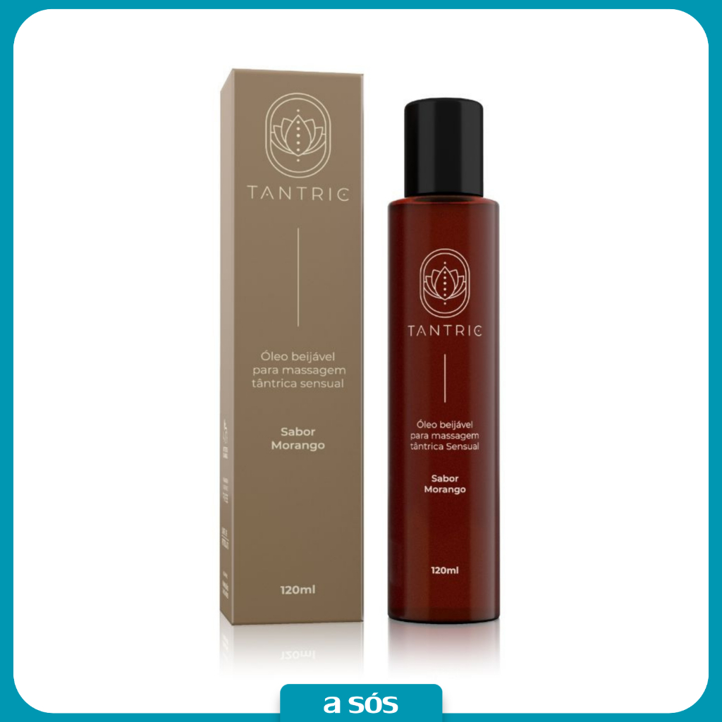 Óleo para Massagem Sensual Beijável Tantric Morango - 120ml
