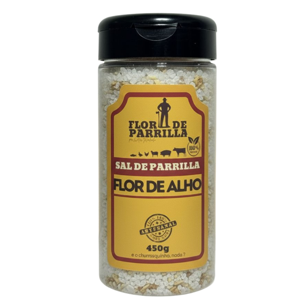 Sal Flor de Parrilla Flor de Alho – 450g | 100% Artesanal e Natural