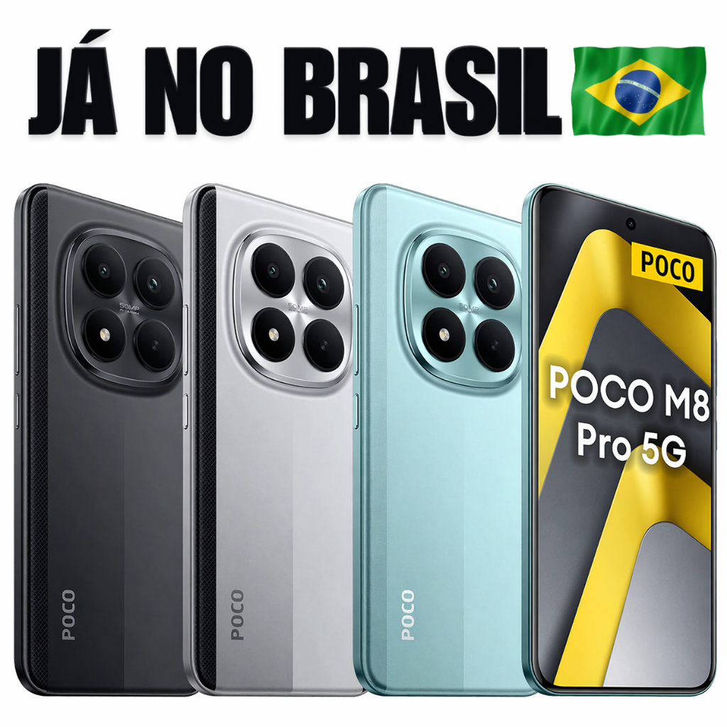 Celular Poco M8 Pro 5G Com NFC 512GB ou 256GB Versão Global Câmera 50MP Bateria 6500mAh Original