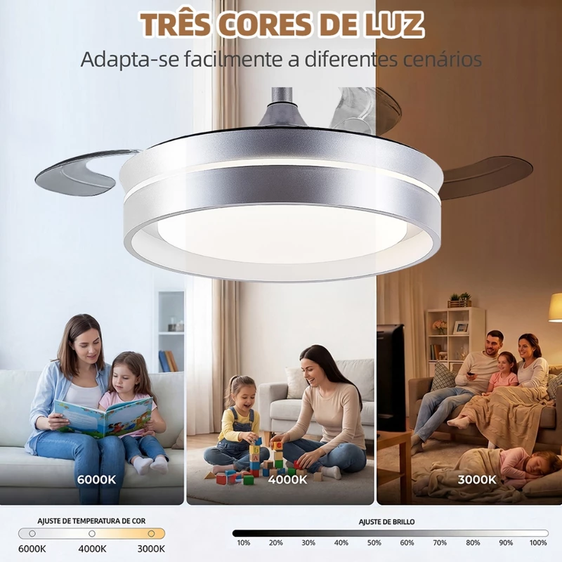 Ventilador de Teto LED Turbo Silencioso Retrátil Brightech 36/42 — foto 9