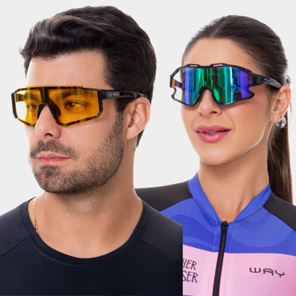 Kit 2 Óculos Ciclista Unissex Esportivo Jacket Racer Proteção UV