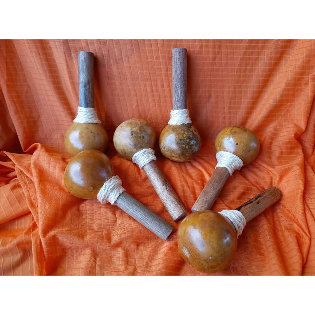 Mini Chocalho Cabaça Percussão Contacao historia Religioso Musicalização Terapia Capoeira Xamanico