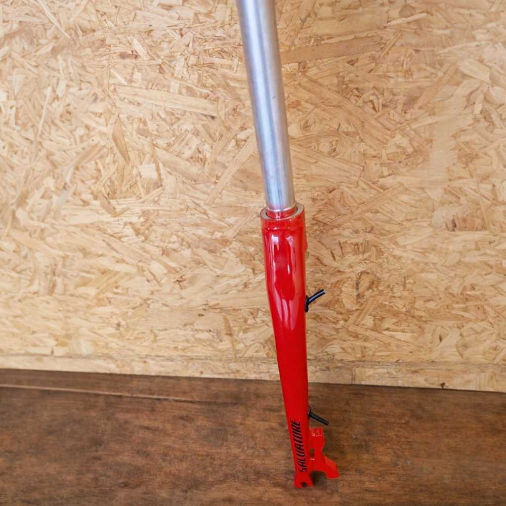 Garfo Speed Salvatore  Alumínio 6061 Disco e Ferradura  Cabo  freio Interno Cor Vermelho Brilho