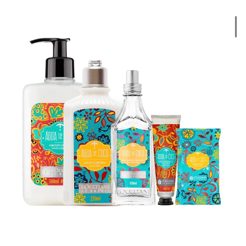 Kit presente Água de Coco L’occitane au Brésil Cheiro Refrescante Pele Macia Cheirosa