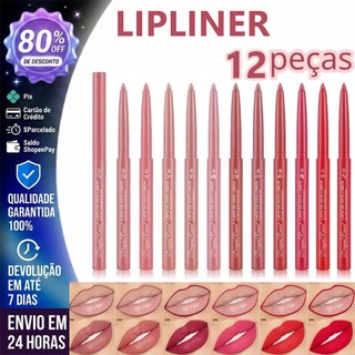 12 Pçs/Set Lipliner Lápis Desenhar Esboço A Linha Labial Caneta Matte Batom De Longa Dura…