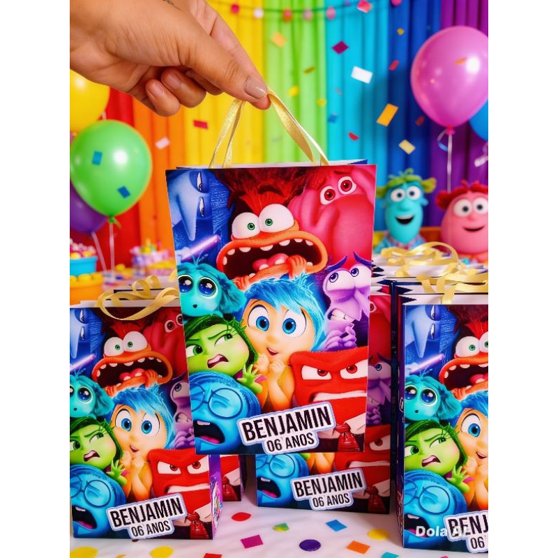 20 Sacolinhas Surpresas Festa Divertidamente, Lembrancinhas Aniversário Personalizadas.