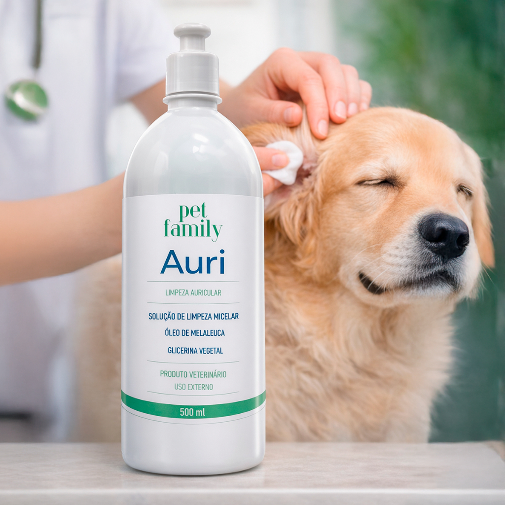 Limpador de Orelhas Para Cães e Gatos Auri Limpa Ouvido Pet Family 500ml — imagem 2 de 2