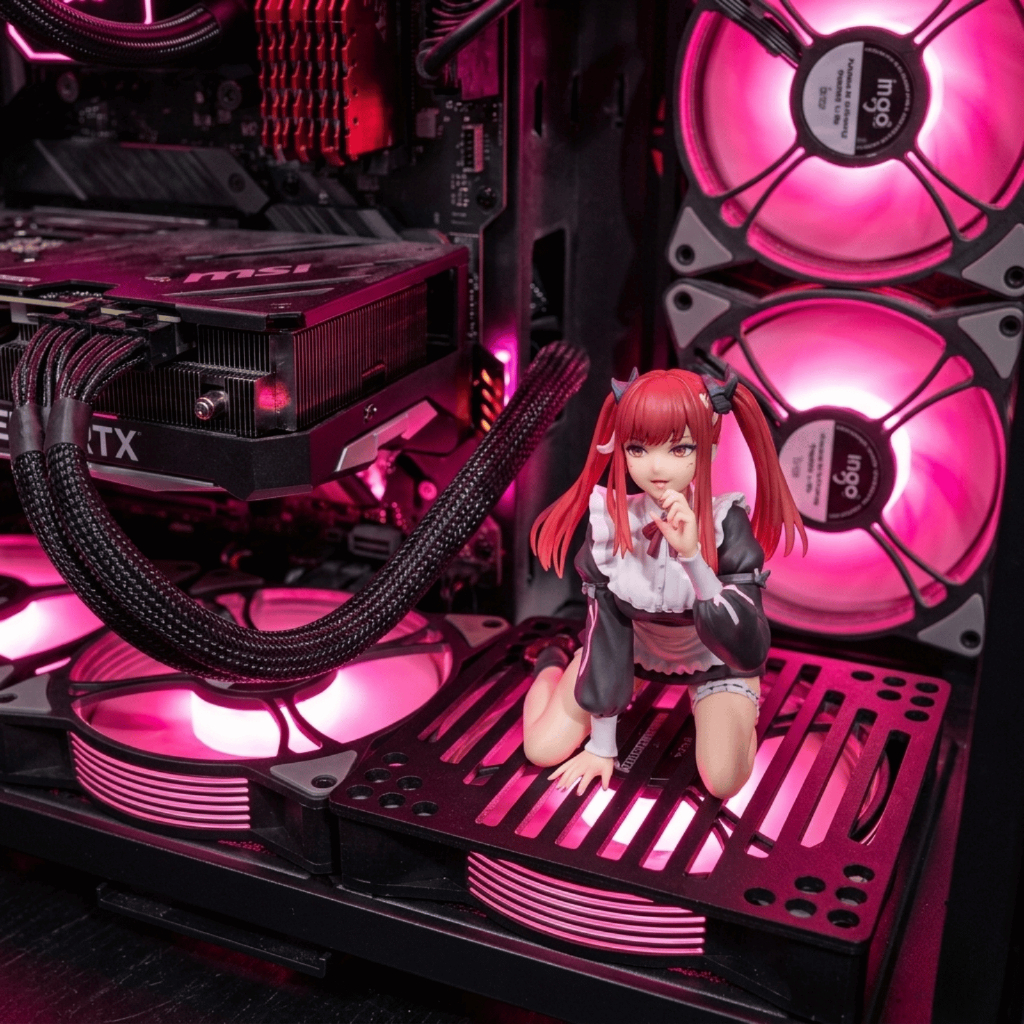Suporte para Action Figure sobre Cooler PC Gamer - Base de Proteção Ventilada para Colecionáveis Setup