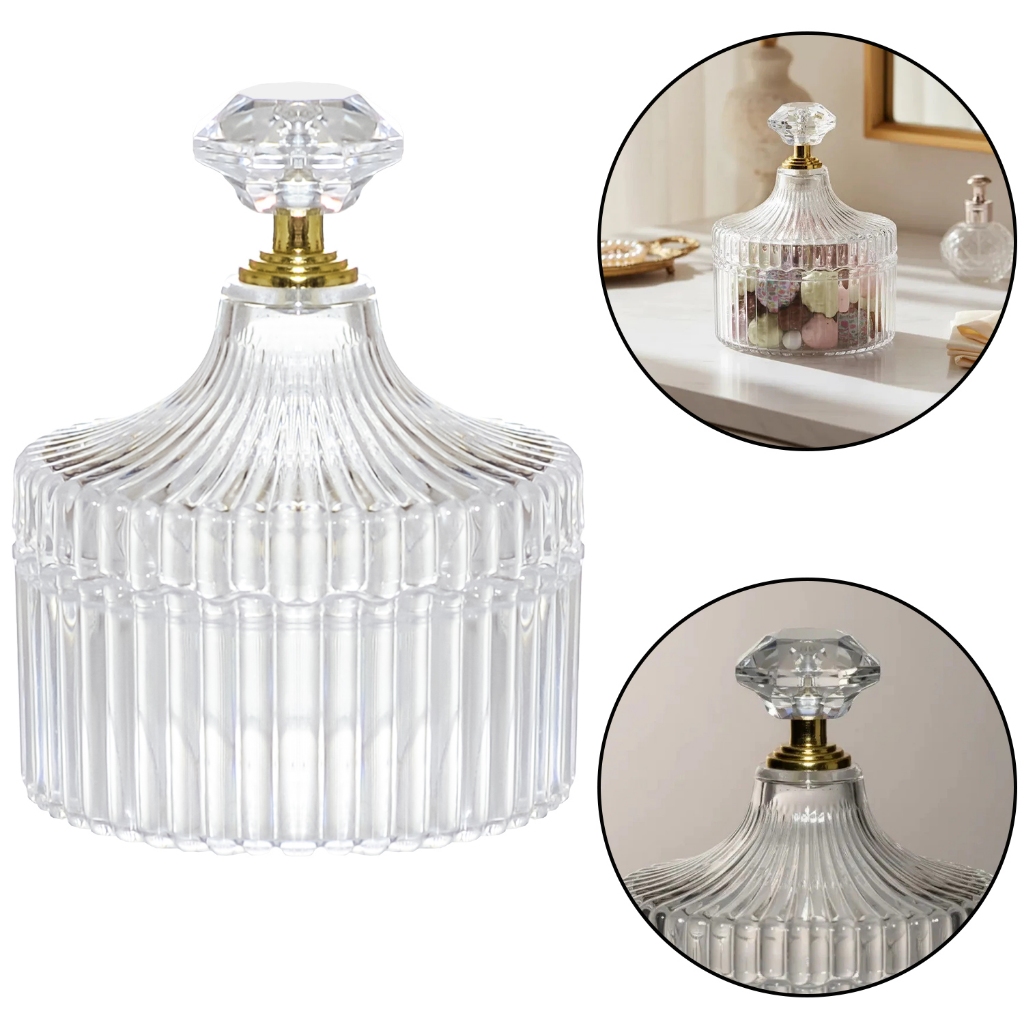 Mini Bomboniere Redonda Acrílica Tampa Diamante Porta Doces Lembrancinha Luxo 90ml Cristal joias