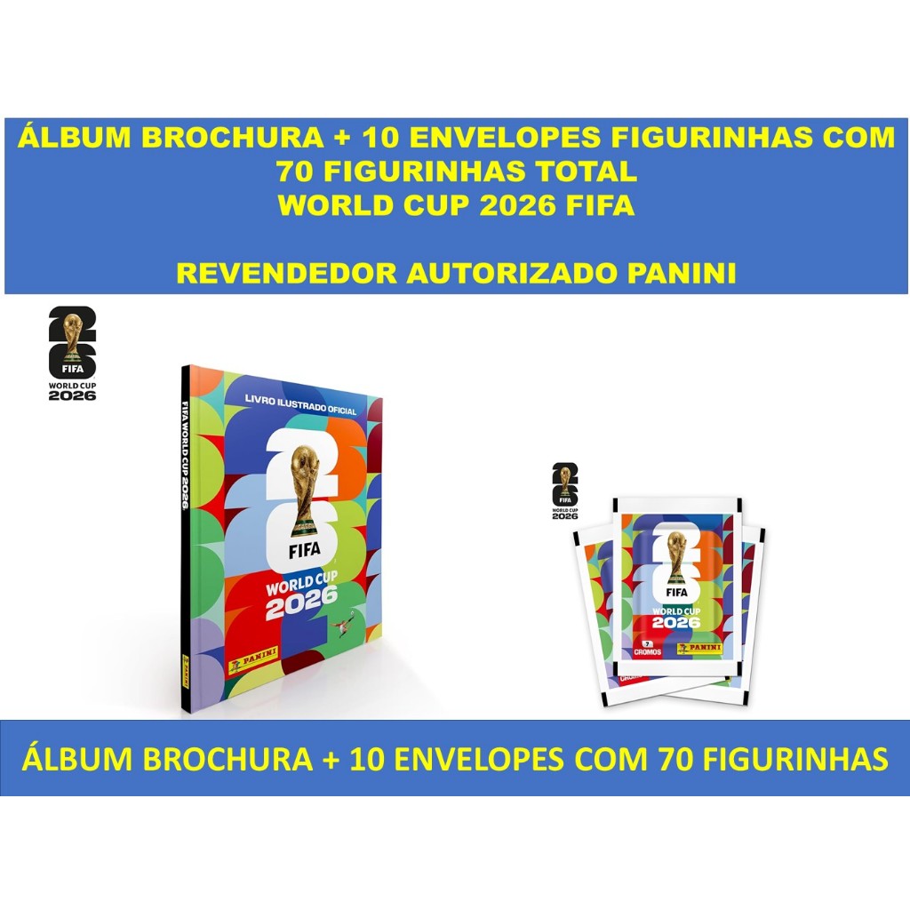 Álbum Brochura + 70 Figurinhas da Copa do Mundo Produto Oficial World Cup 2026 Fifa Pronta Entrega