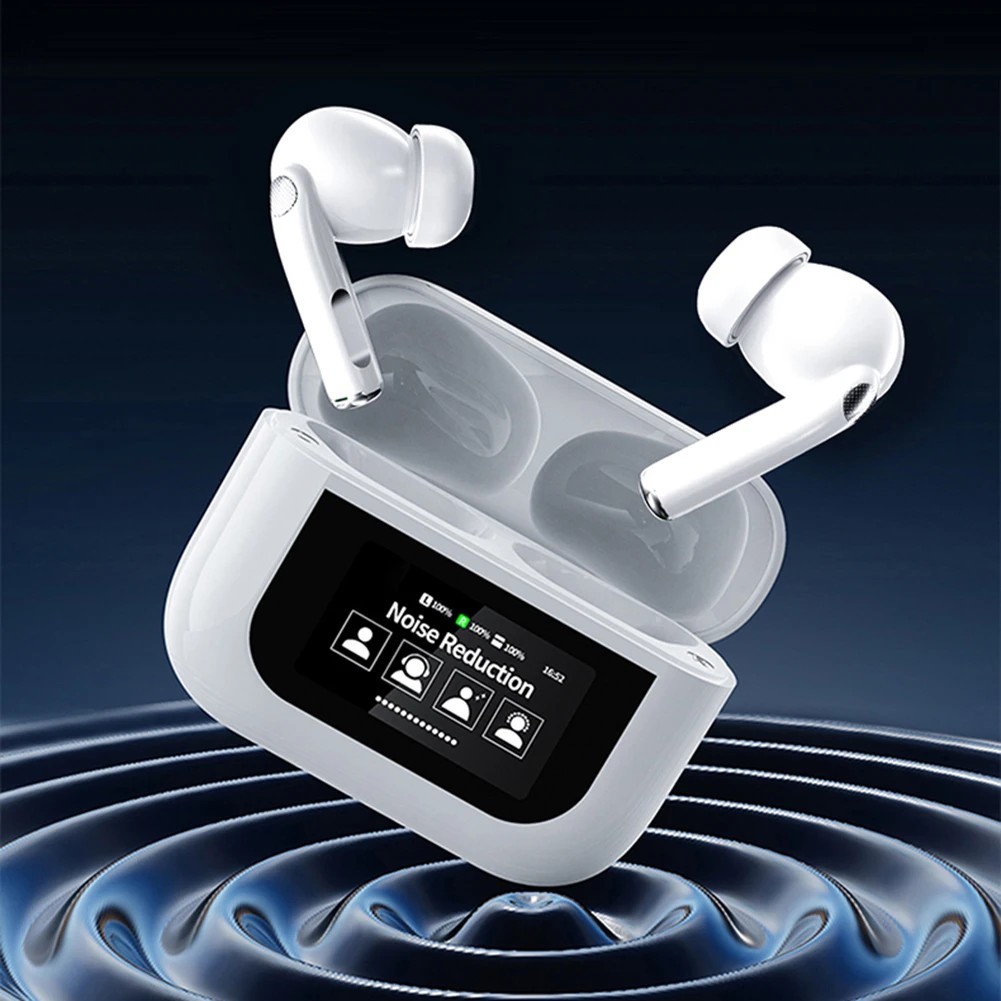 A9 Pro Touch Screen  Fones de ouvido sem fio TWS com cancelamento de ruído Bluetooth 5.3 Tela Touch