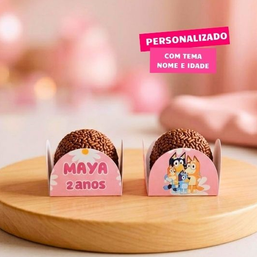 FORMINHA DE DOCES BLUEY PERSONALIZADA COM NOME E IDADE/LEMBRANCINHA DE FESTA/ANIVERSÁRIO