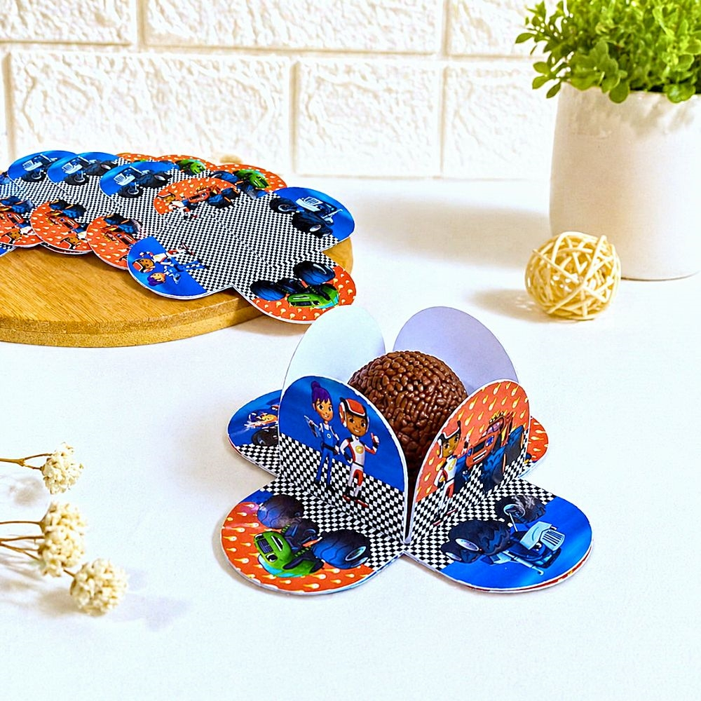 Forminhas para Doces Blaze Monster Machines Personalizadas | Festa Infantil | 4 Pétalas | Lembrancinhas Aniversário