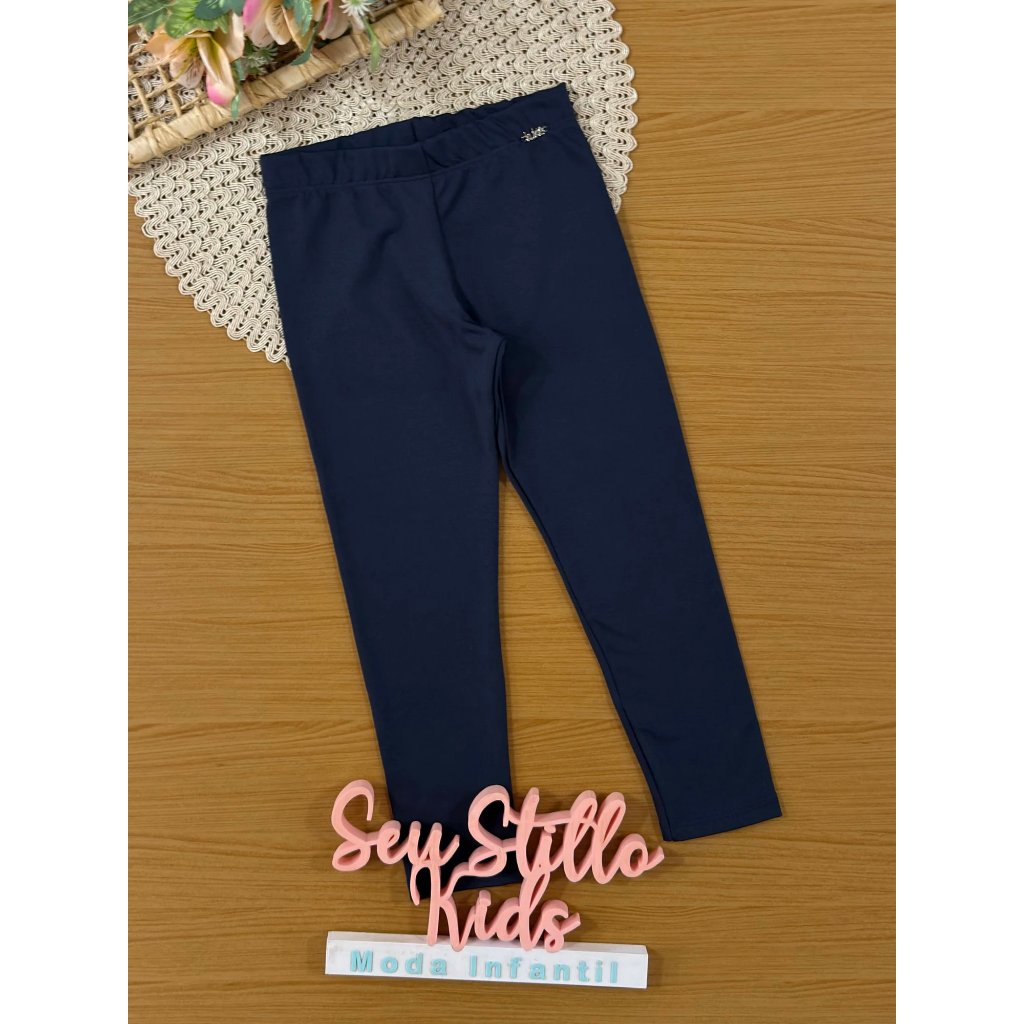 Calça Legging Infantil Kukiê Inverno Térmica Azul Marinho