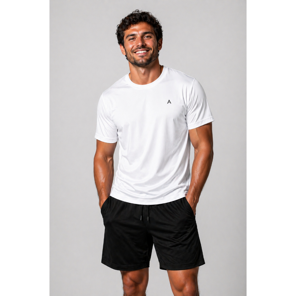 Kit Dry Fit Masculino Camisa Camiseta + Short Bermuda Conjunto Academia para Treino Corrida Esportes