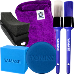 Kit Acessorios Automotiva Completo - Pincéis Detalhamento + Pano Microfibra + Aplicadores Vonixx