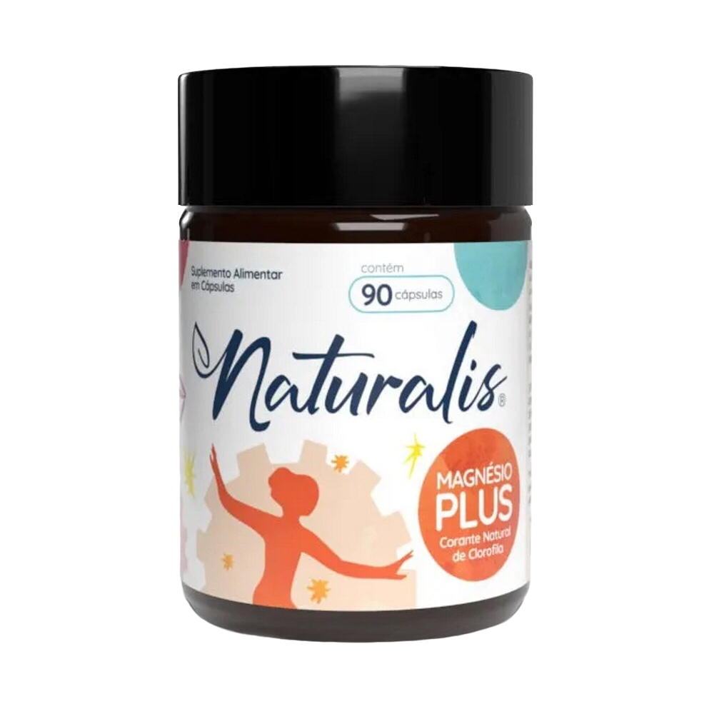 Magnésio Plus Naturalis 90 Cápsulas Bisglicinato de Magnésio Vitamina e Minerais
