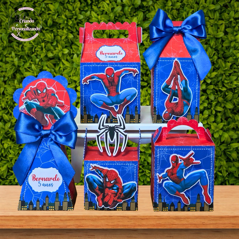 KIT FESTA Personalizadas HOMEM ARANHA| Com nome | Pegue e Monte |Lembrancinhas |Luxo