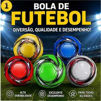 Bola de Futebol Campo Profissional em PVC Costurada – Tamanho 5, Adulto e Infantil