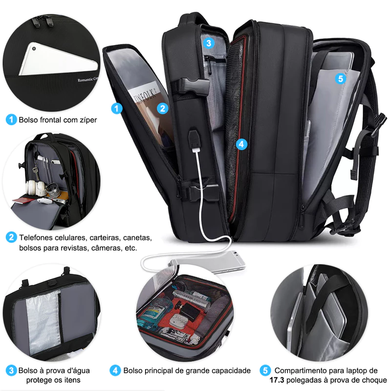 Mochila de Viagem Impermeável e Reforçada — foto 2
