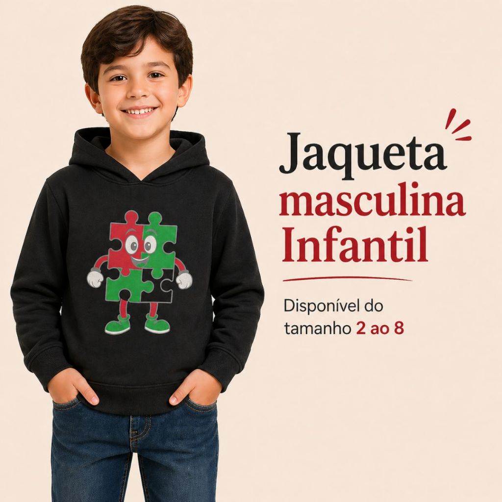 Blusa Moletom Peluciado Infantil Com Capuz e Estampa 3026-A