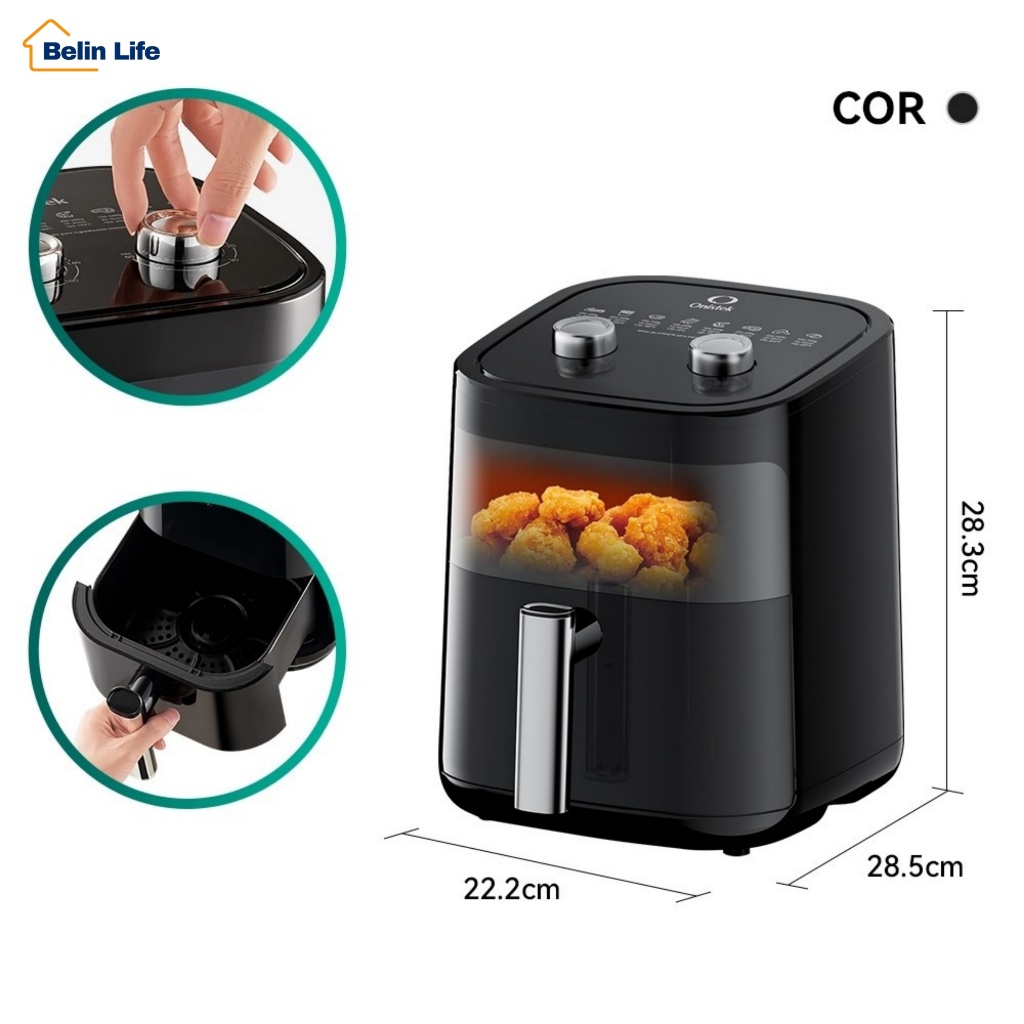 Fritadeira Elétrica Air Fryer 3L Sem Óleo 1200W Antiaderente - Potente e Compacta