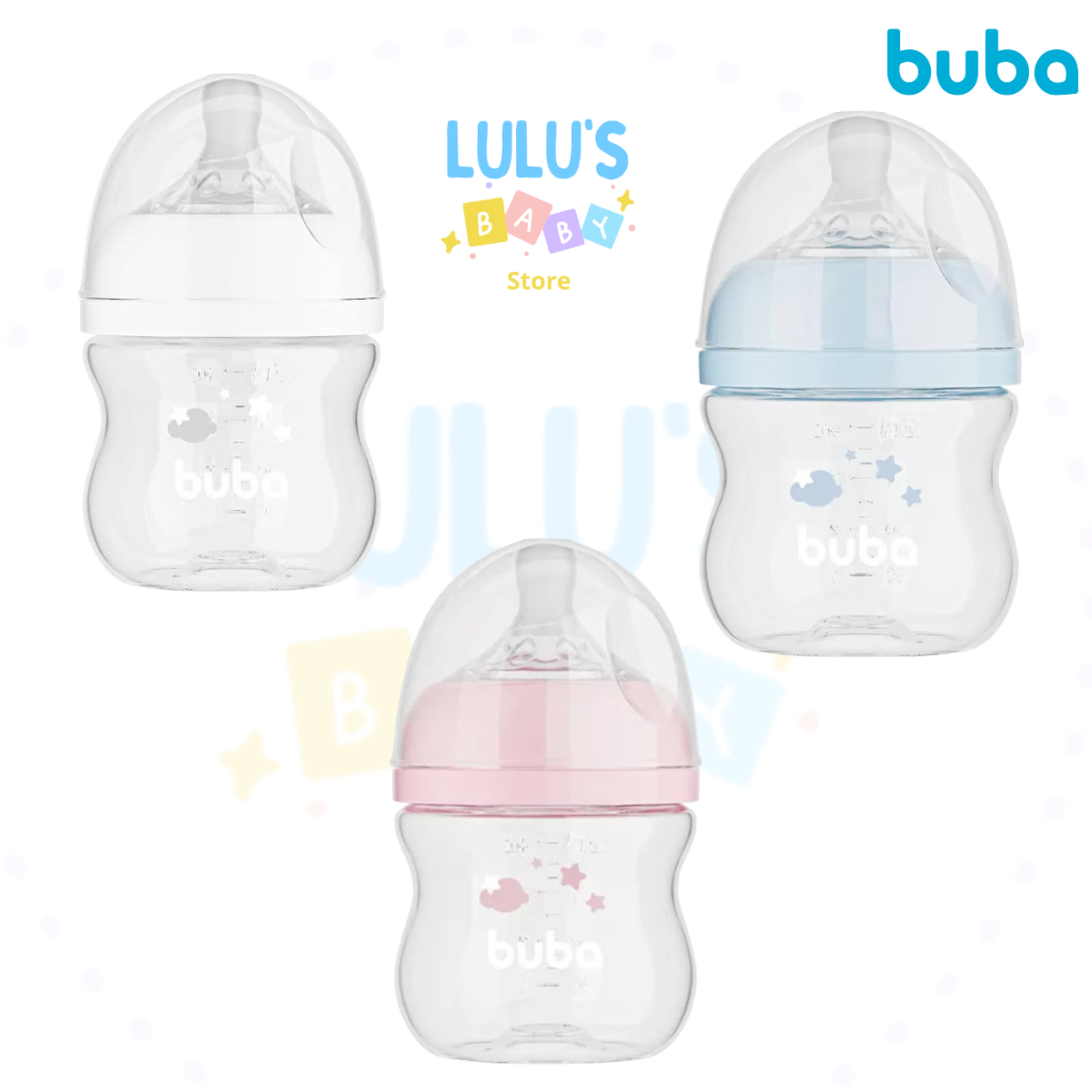 Mamadeira Buba Easy Flow Anti-cólica 0+ 120ML  - Nuvem , Bebe - BRANCO / ROSA / AZUL - Fluxo 0 -BUBA