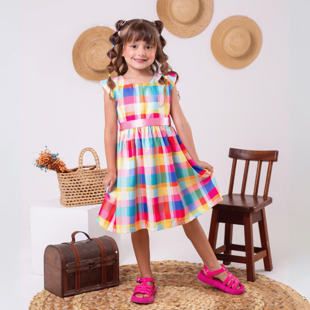Vestido Quadrilha Araia Festa Junina Infantil Rodadinho
