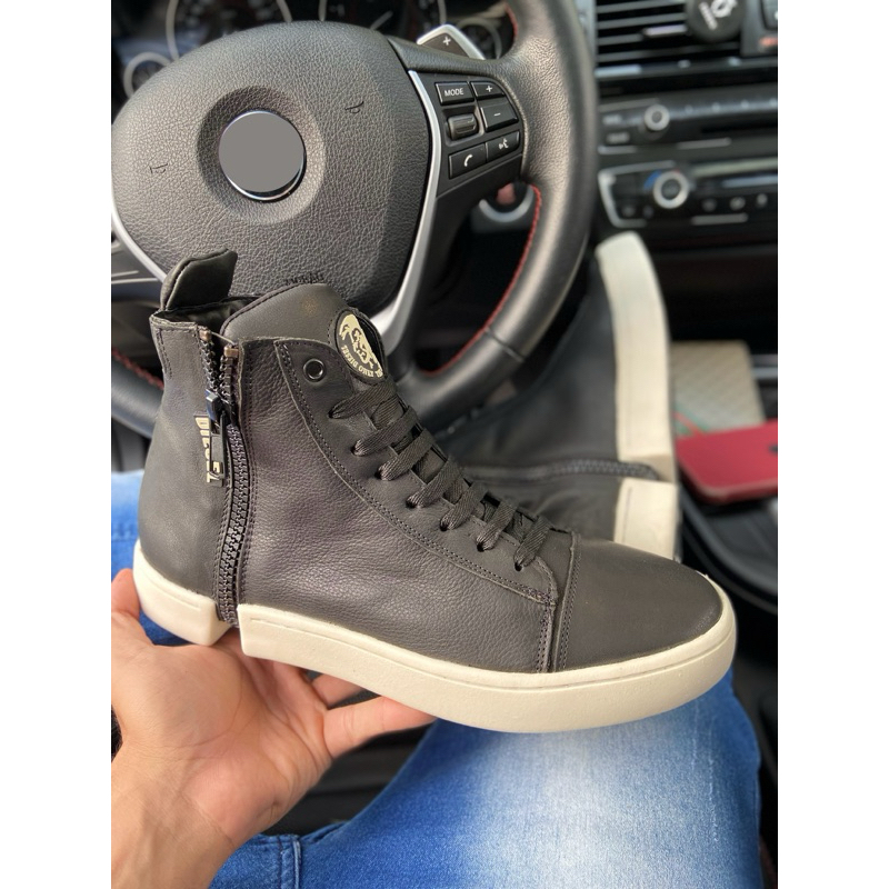 tênis cano alto em couro sapatênis masculino bota lançamento