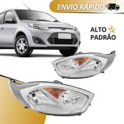 Farol Fiesta Cromado D 2010 2011 2012 2013 2014 Lado Direito