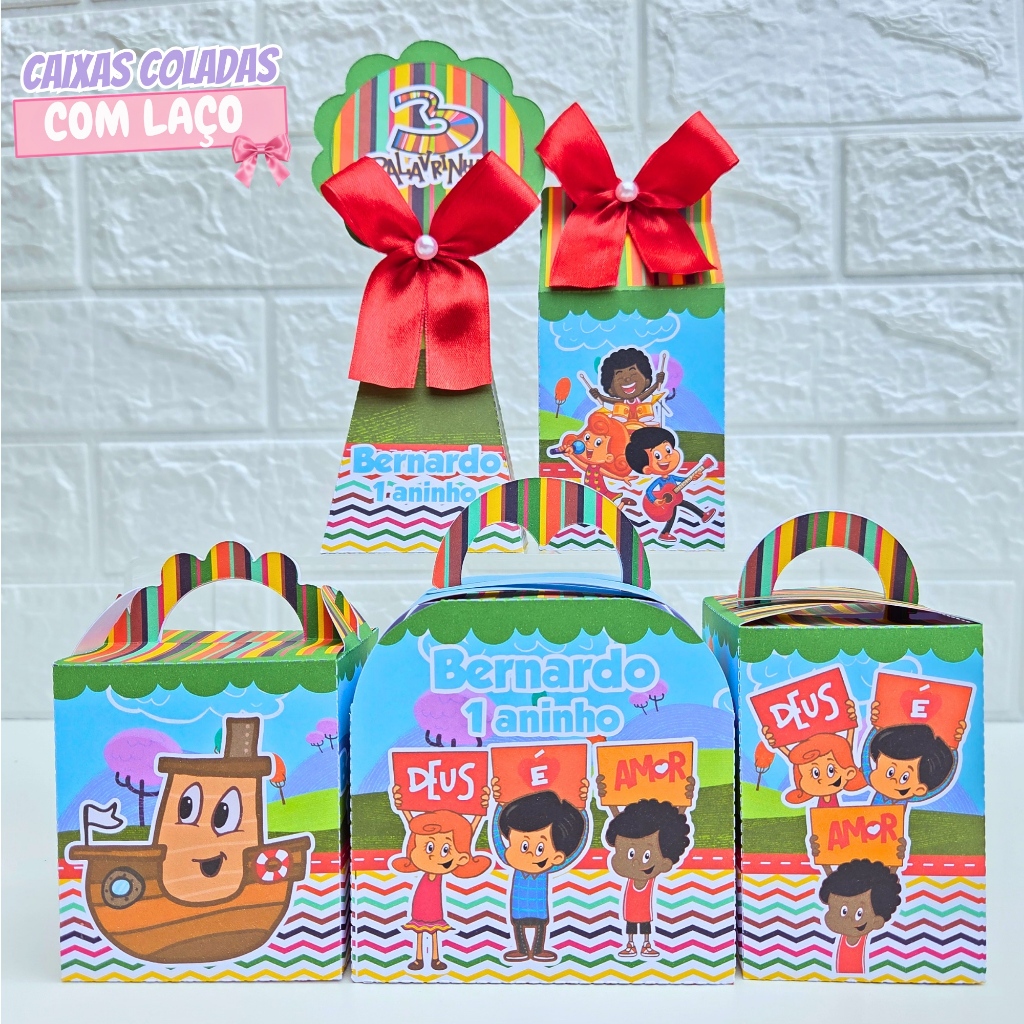 Kit Caixas 3 Palavrinhas | Personalizados | Lembrancinhas de Festa | Aniversário