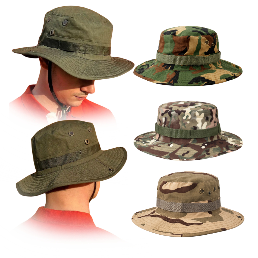 Chapéu Bucket Boonie Hat Militar Ripstop Australiano Pescador Tátiico Camping Pesca Bucket Militar
