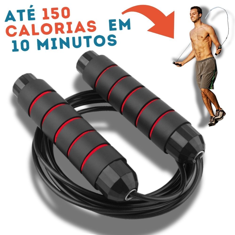 Corda de Pular Profissional Crossfit – 3 Metros – Ajustável + Rolamento 360° + Cabo de Aço + Espuma