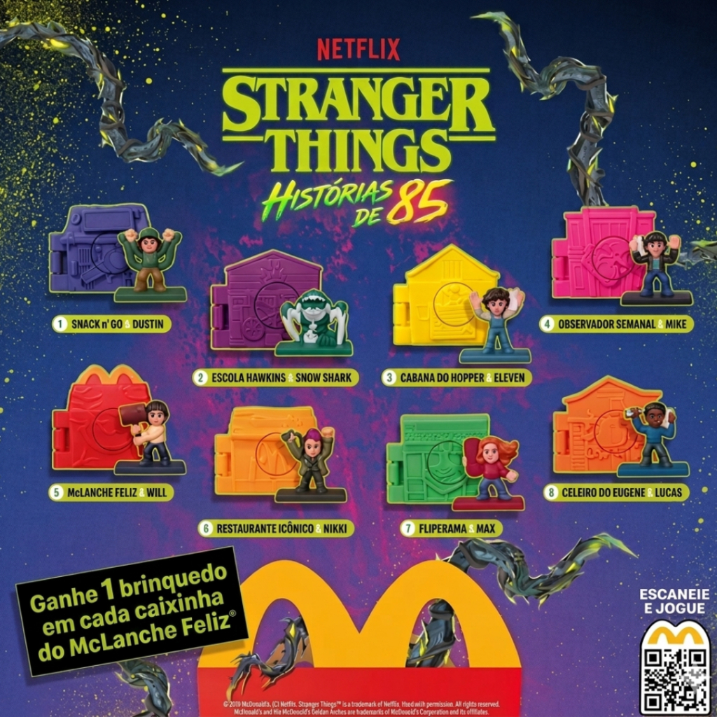 Stranger Things Histórias de 85 Coleção Mac Donalds 2026 Bonecos LACRADOS (Selecione o seu)