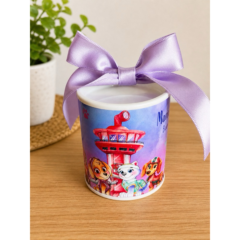 Tubo Lata Personalizado 7,6 cm Patrulha Canina | Lembrancinha Infantil Aniversário, Maternidade e Casamento