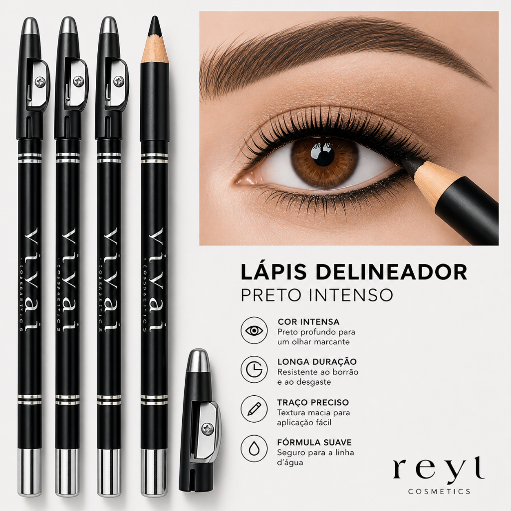Lápis de Olho Super Preto com Apontador para Linha D