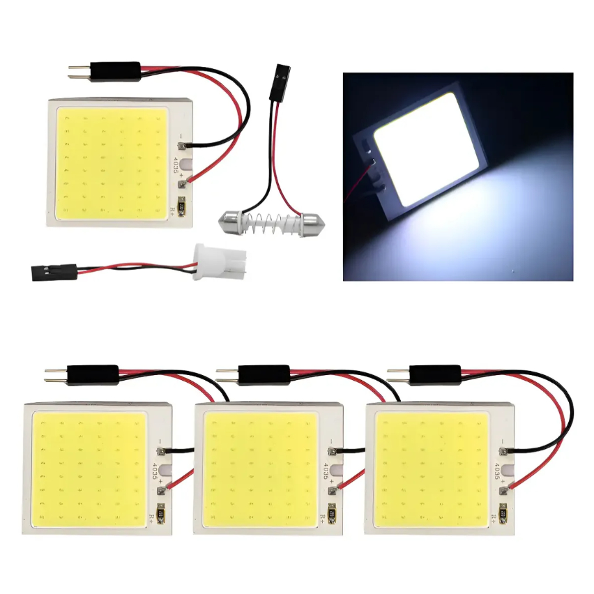 KIT 4 PLACA SUPER LED COB 48 CHIPS T10 TORPEDO M2