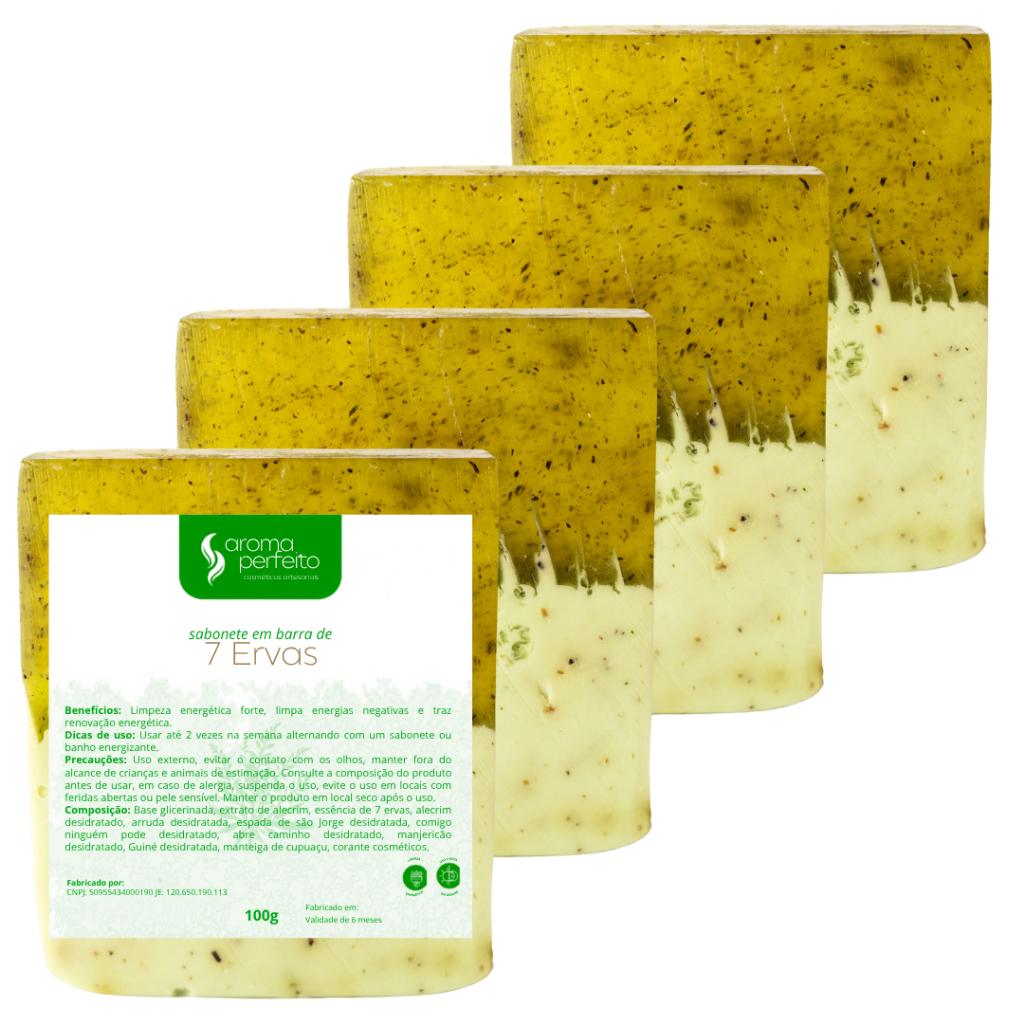 Kit 4 Sabonetes 7 Ervas 100g cada